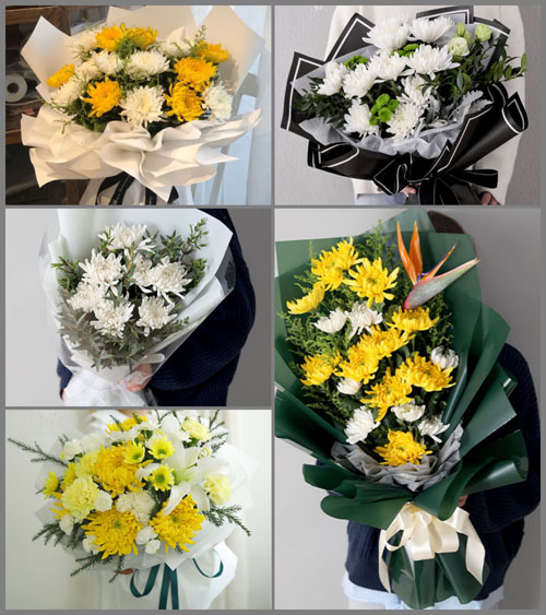 山东烟台蓬莱市紫荆山街道司家庄社区白事花束代送